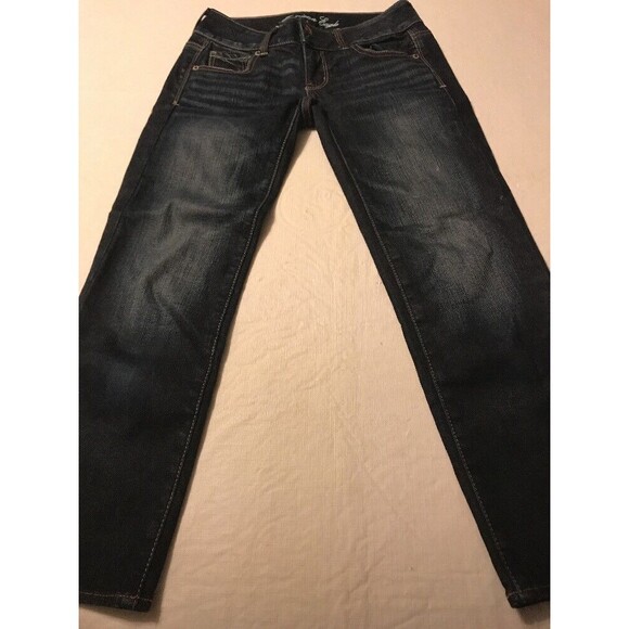 American Eagle Women's Jean Artist Crop Straight Stretch Size 00 X 25 - Picture 2 of 9